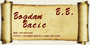 Bogdan Bačić vizit kartica